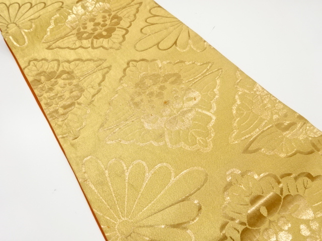 JAPANESE KIMONO / ANTIQUE FUKURO OBI / SILK / WOVEN PAULOWNIA